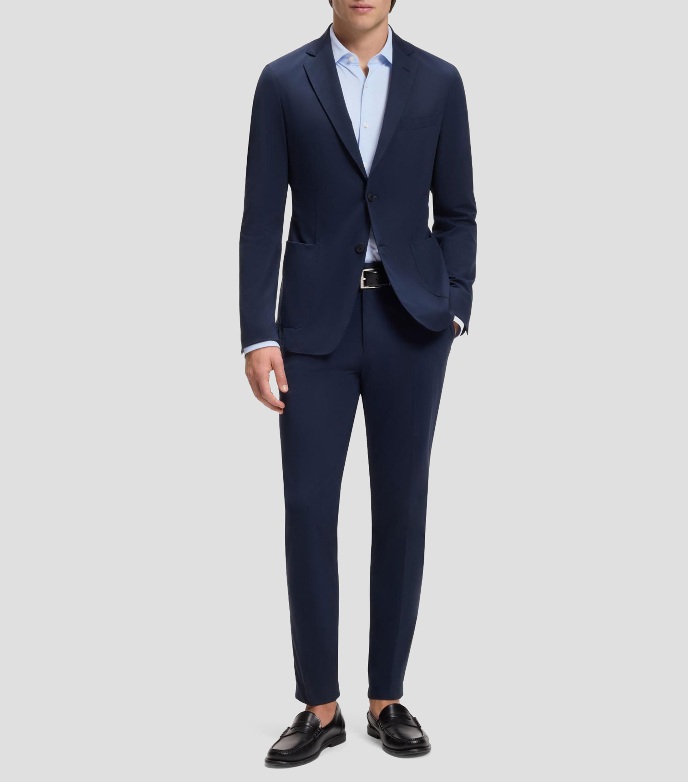 Camisa business regular fit en jersey elástico Hombre